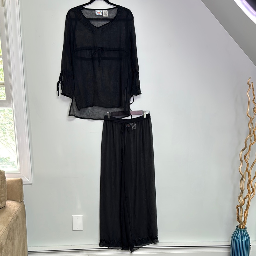 Elegant Black Swim Coverup Set